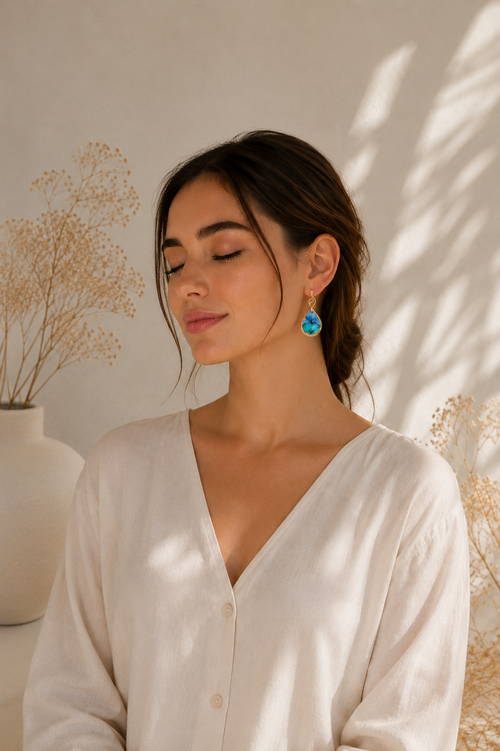 Aretes Brisa del trópico lágrima