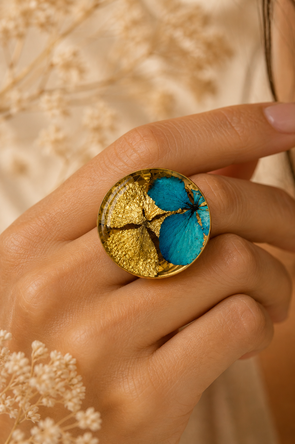 Anillo flor redondo