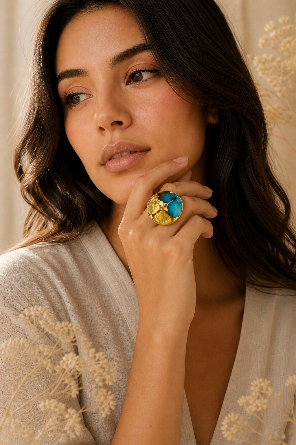 Anillo flor redondo