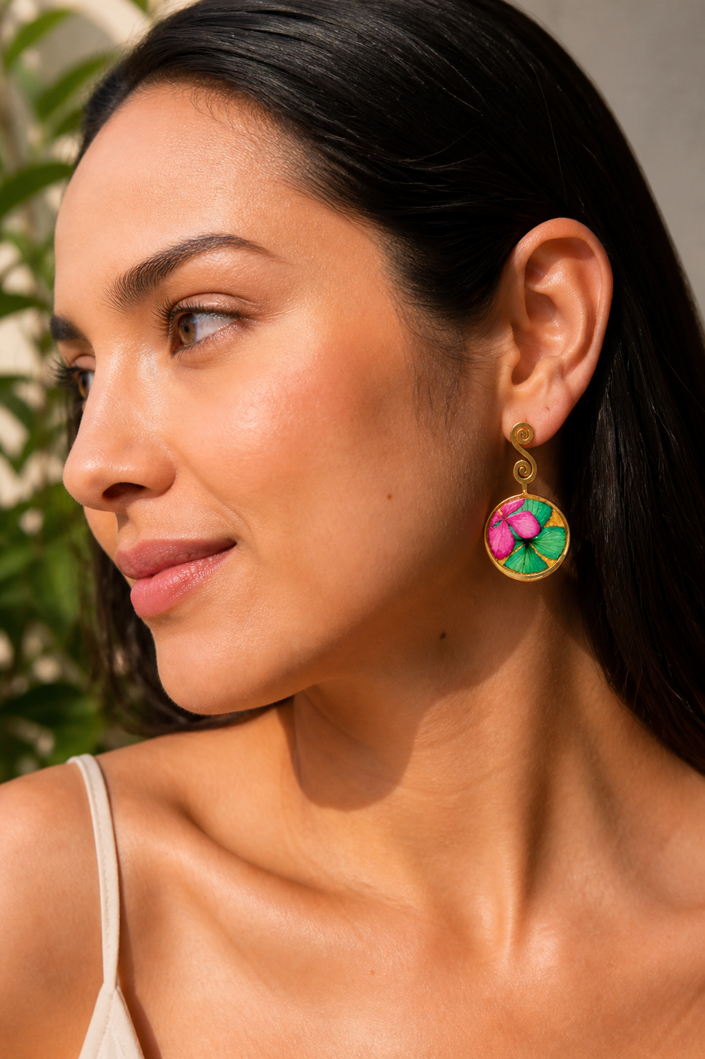 Aretes Brisa del trópico circular