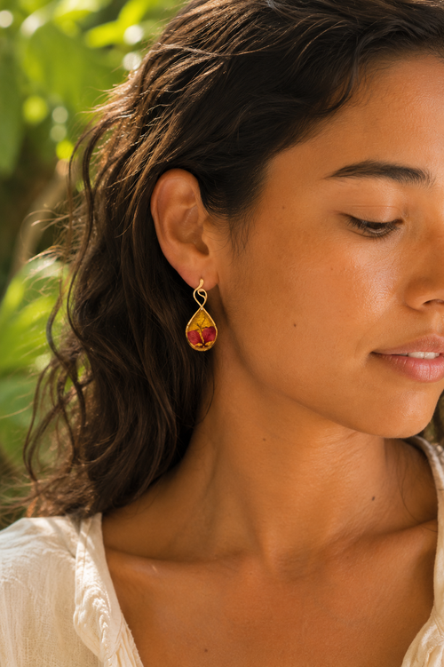 Aretes Brisa del trópico lágrima pequeño