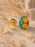 Anillo flor ovalado