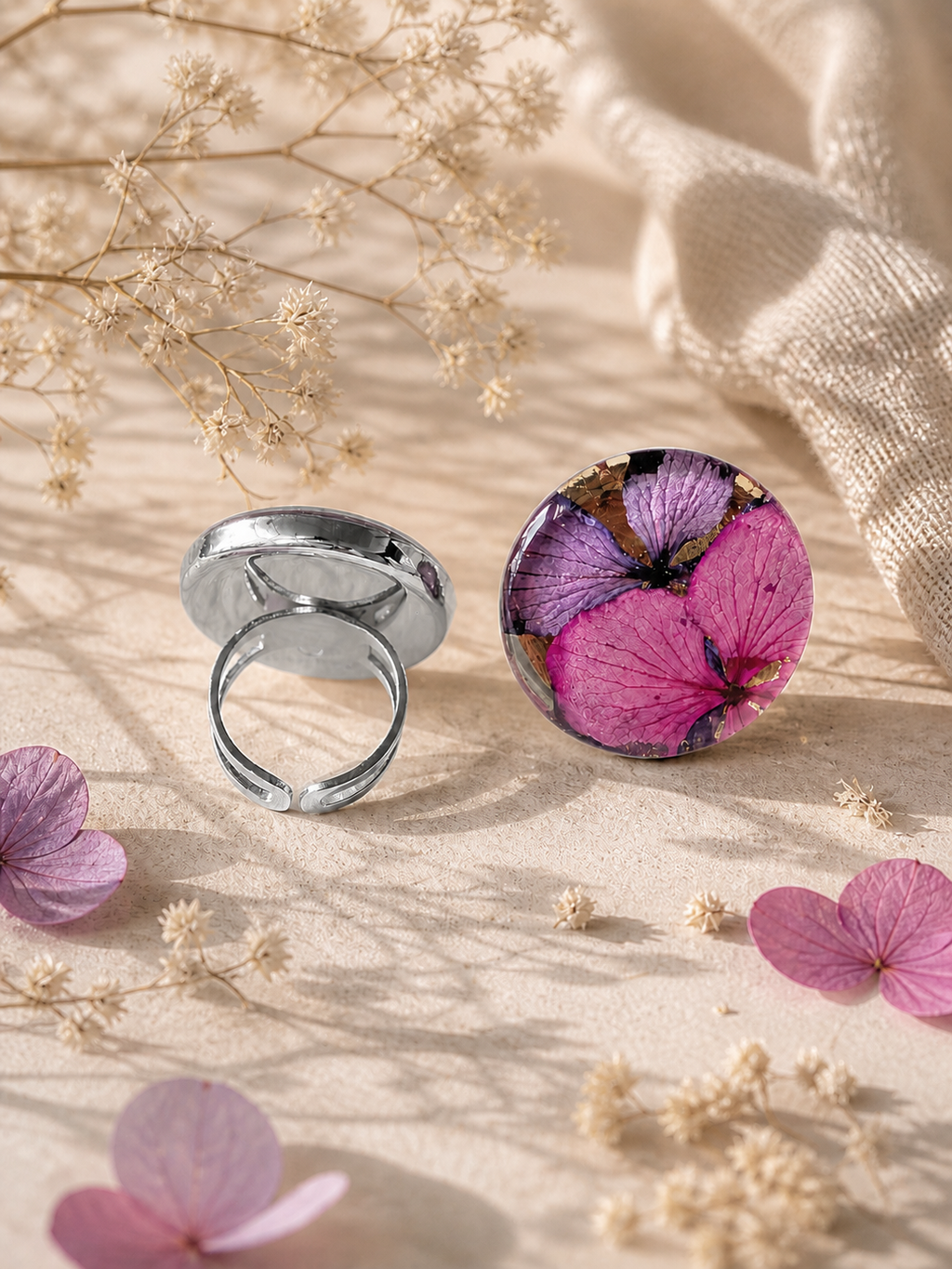 Anillo flor redondo