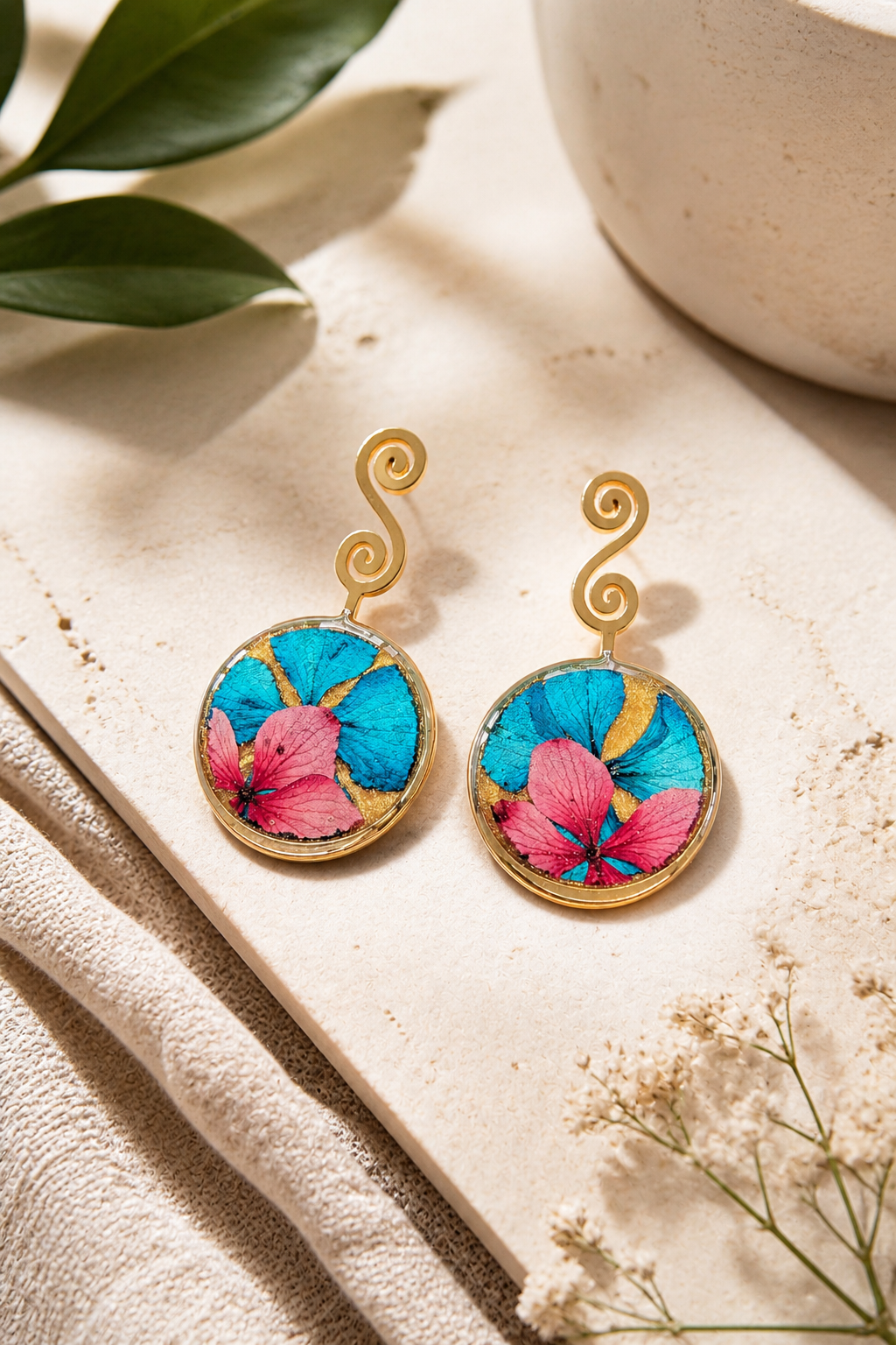 Aretes Brisa del trópico circular