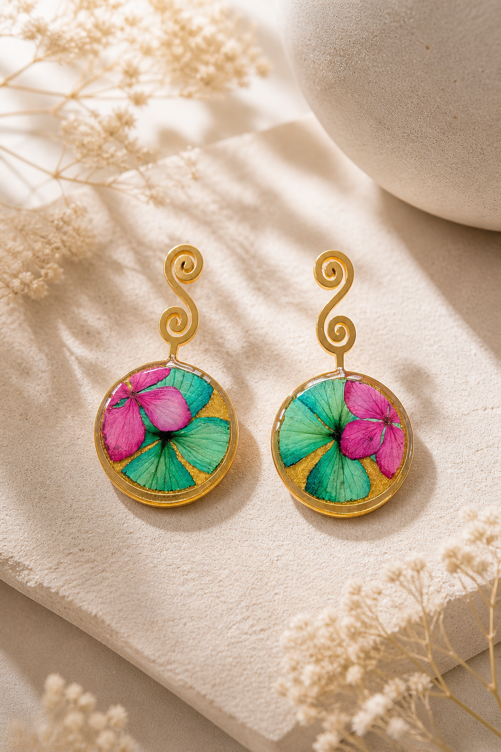 Aretes Brisa del trópico circular