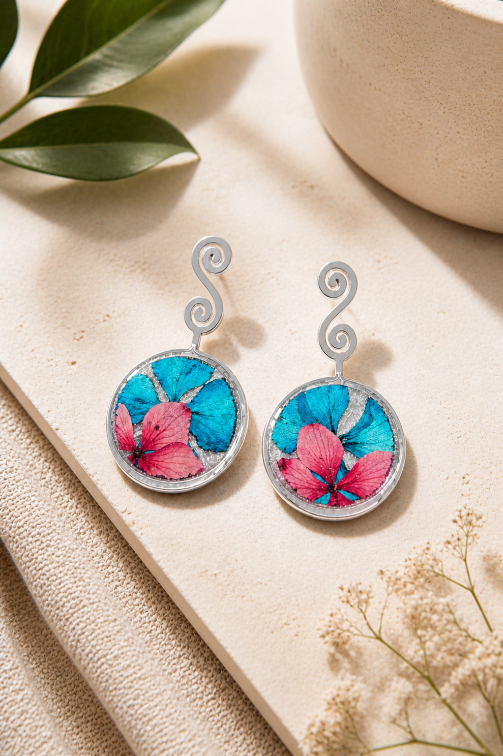 Aretes Brisa del trópico circular