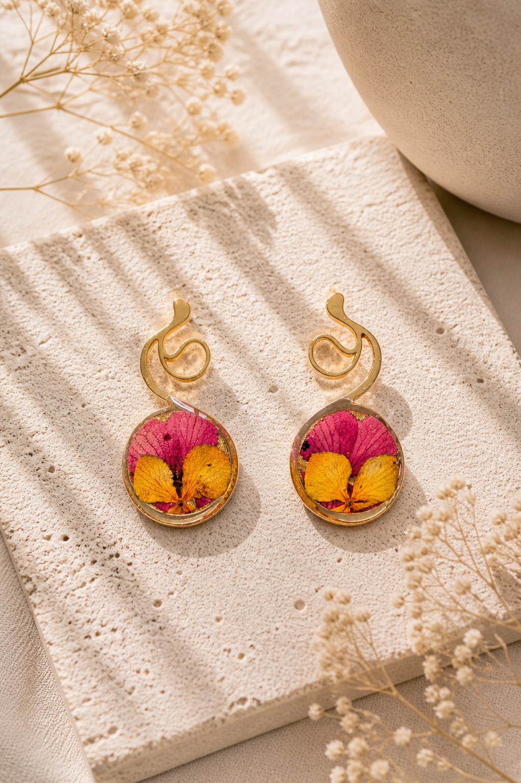Aretes Brisa del trópico circular pequeño