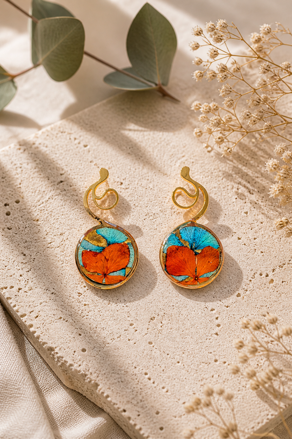 Aretes Brisa del trópico circular pequeño