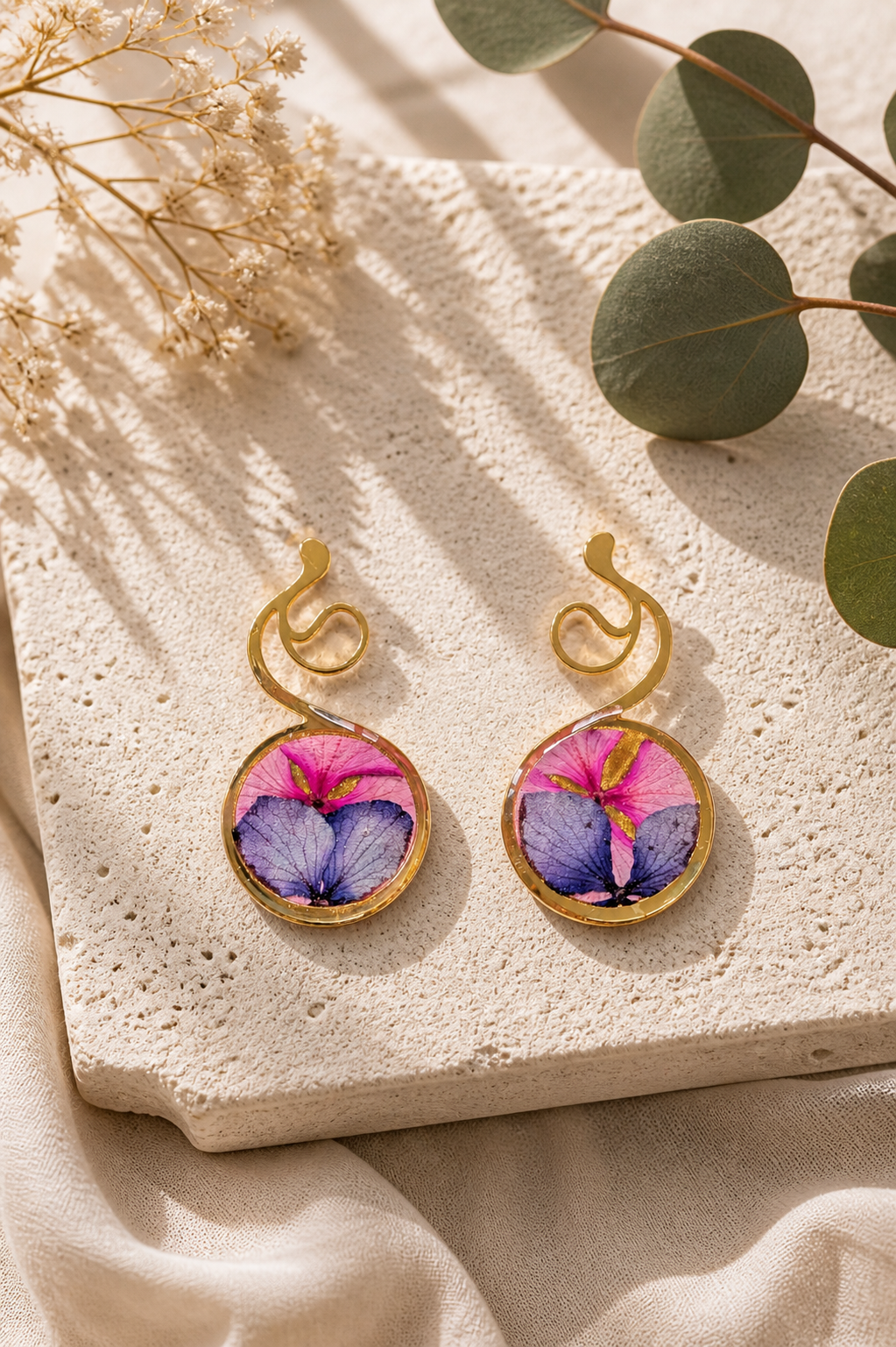 Aretes Brisa del trópico circular pequeño