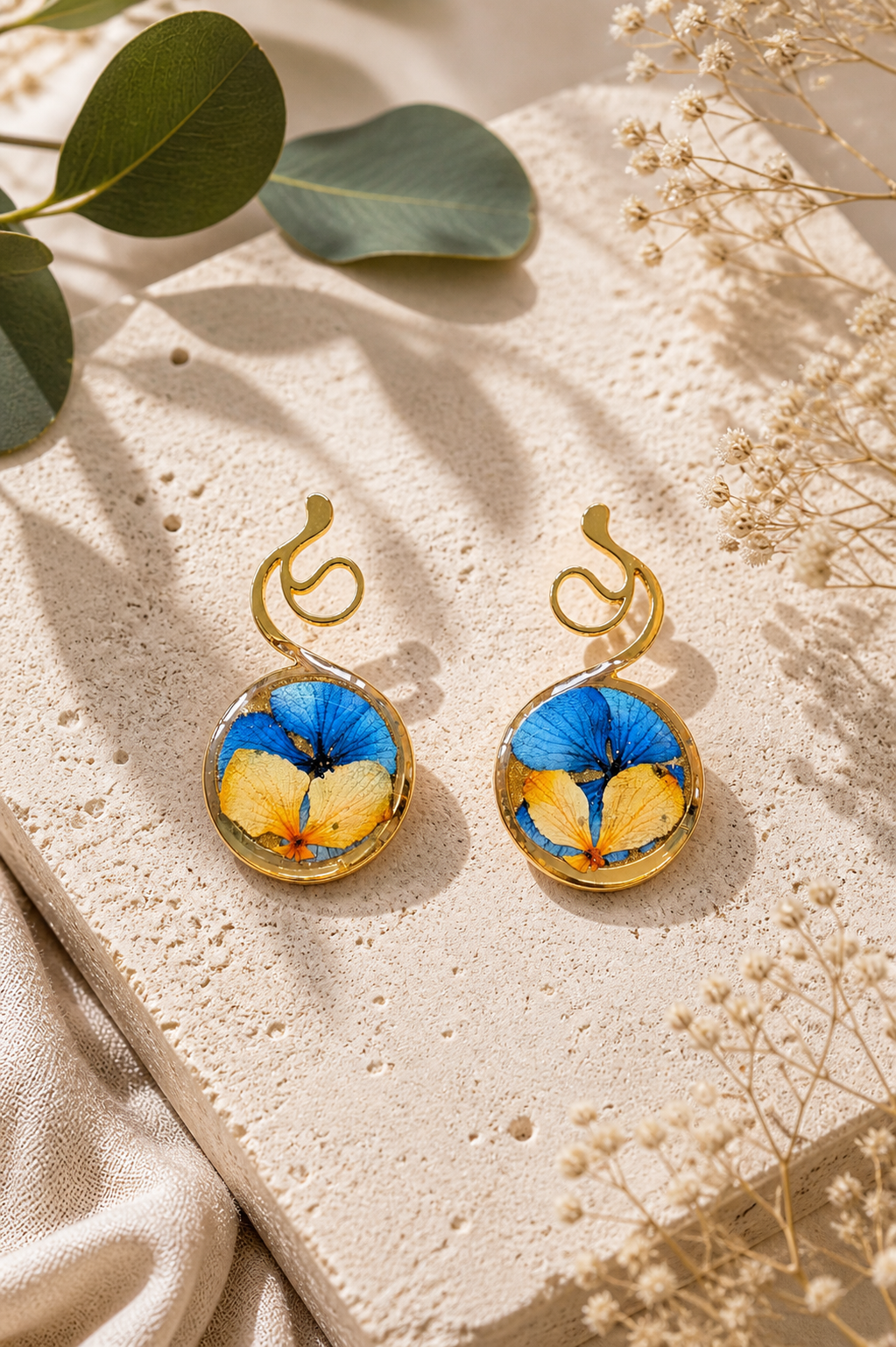 Aretes Brisa del trópico circular pequeño